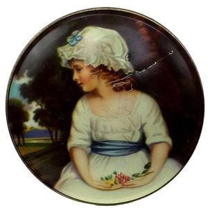 Vintage Tin Thorne’s Toffee Leeds England Candy Trinket Box Young Girl in Hat